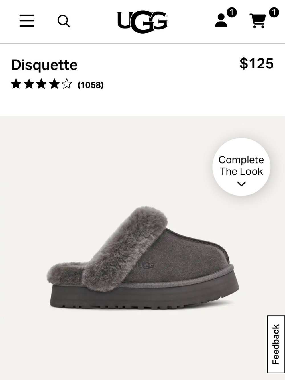 UGG Women's Grey Suede Shearling Clog Slippers